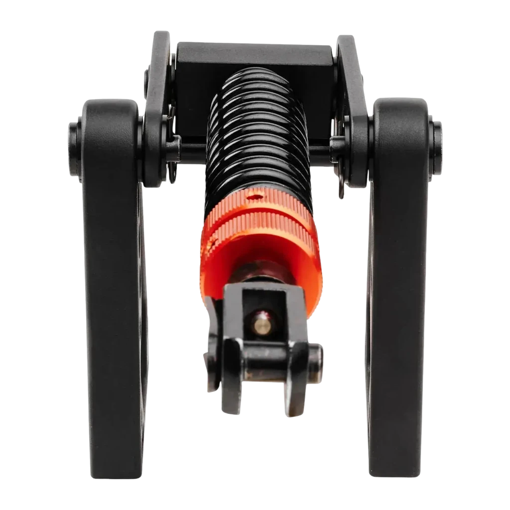 Asetek SimSports Initium Stage 2 Kit Embreagem Preto Laranja, vista frontal-lateral: eixo com mola helicoidal e roda de - Item2