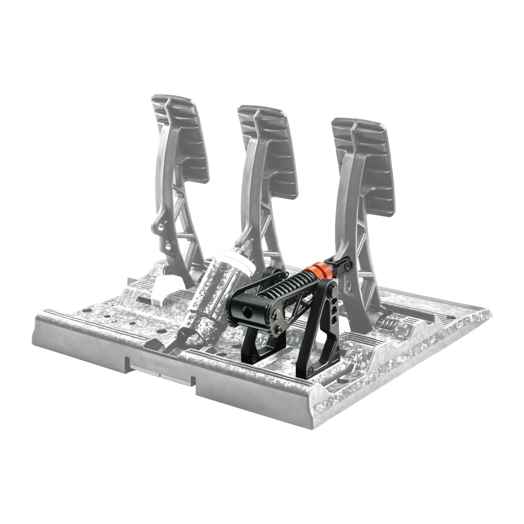 Asetek SimSports Initium Stage 2 Kit Embreagem Preto Laranja, vista frontal-lateral: eixo com mola helicoidal e roda de - Item3