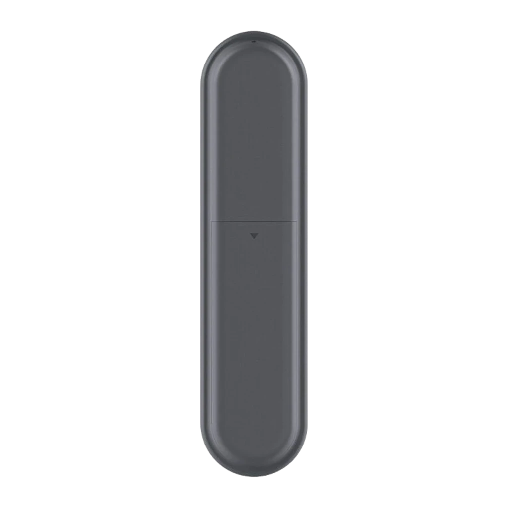 OBSBOT Tiny Smart Remote 2 gris, vista frontal en ángulo: botones de zoom, dial circular y teclas P1-P3 visibles - Ítem2