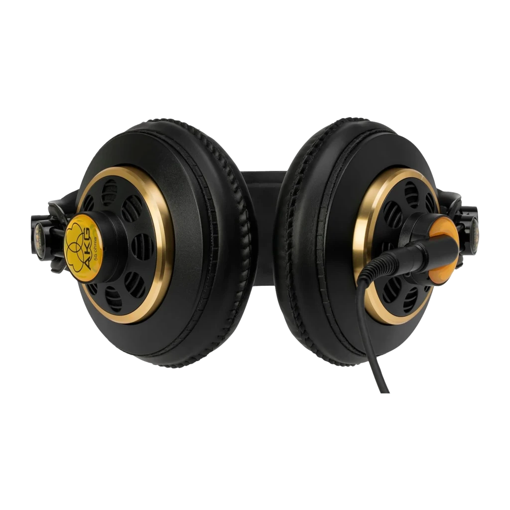 AKG K240 Studio noir, vue latérale gauche: logo K240 Studio doré, repère L et câble avec connecteur - Ítem2