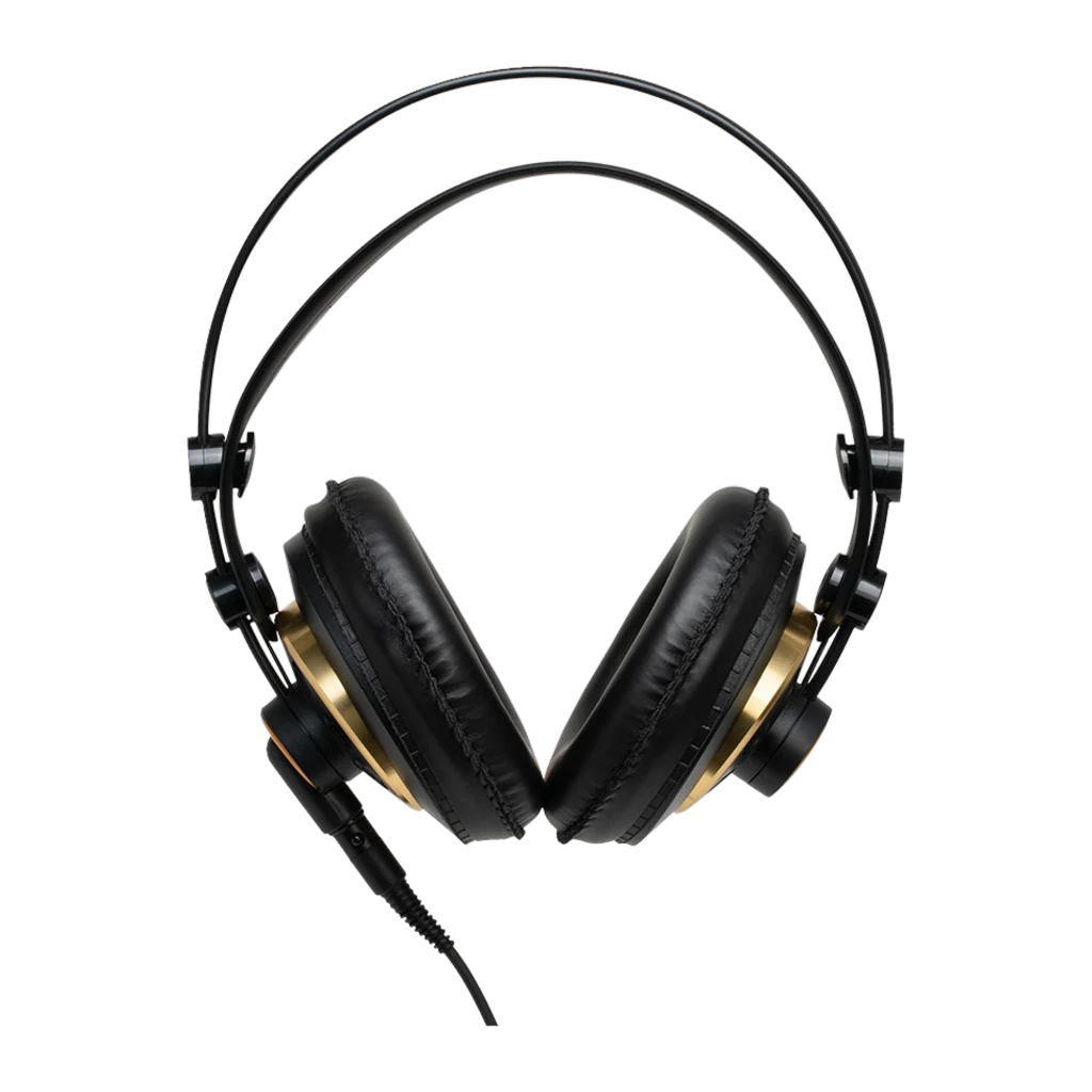 AKG K240 Studio noir, vue latérale gauche: logo K240 Studio doré, repère L et câble avec connecteur - Ítem1
