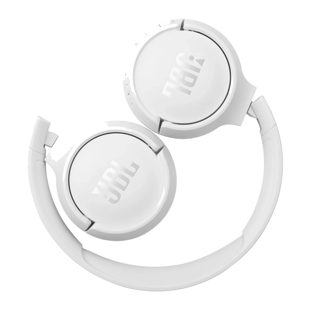 JBL Tune 510BT Sans Fil Blanc, vue latérale: logo JBL sur l'oreillette droite et boutons de volume visibles - Ítem1