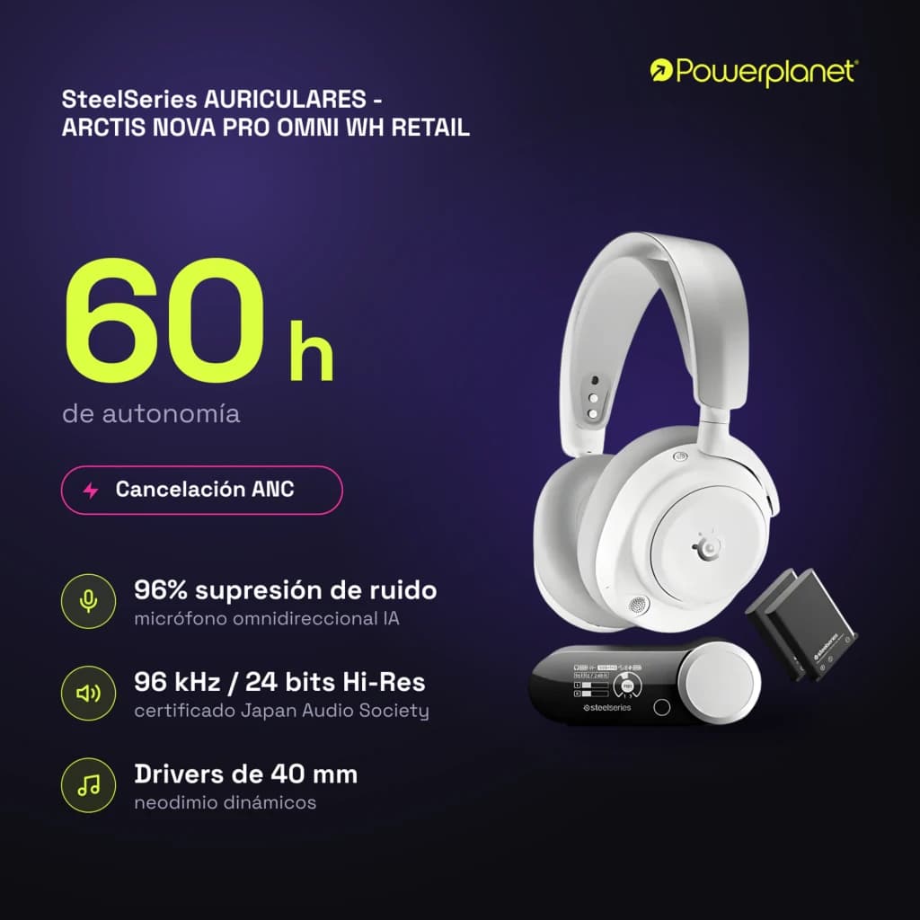 SteelSeries AURICULARES - ARCTIS NOVA PRO OMNI WH RETAIL - características