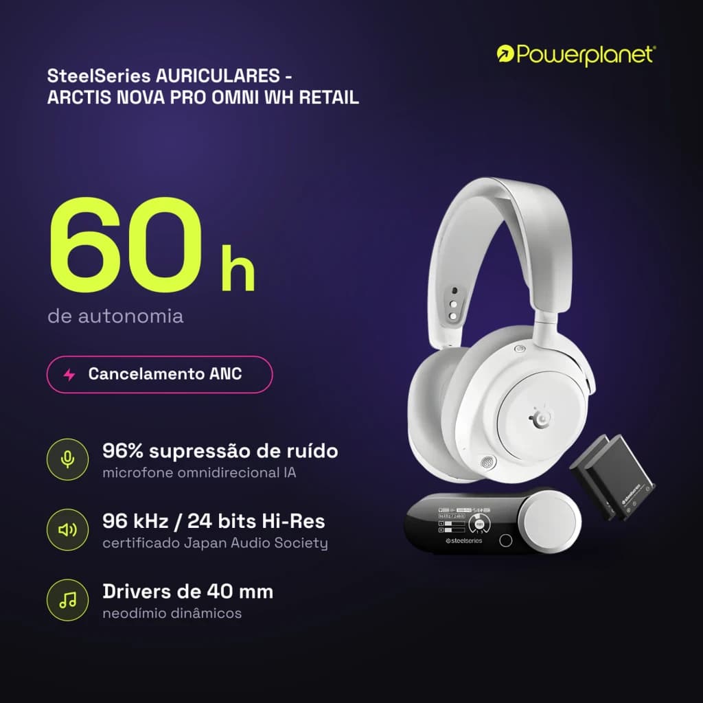 SteelSeries AURICULARES - ARCTIS NOVA PRO OMNI WH RETAIL - características