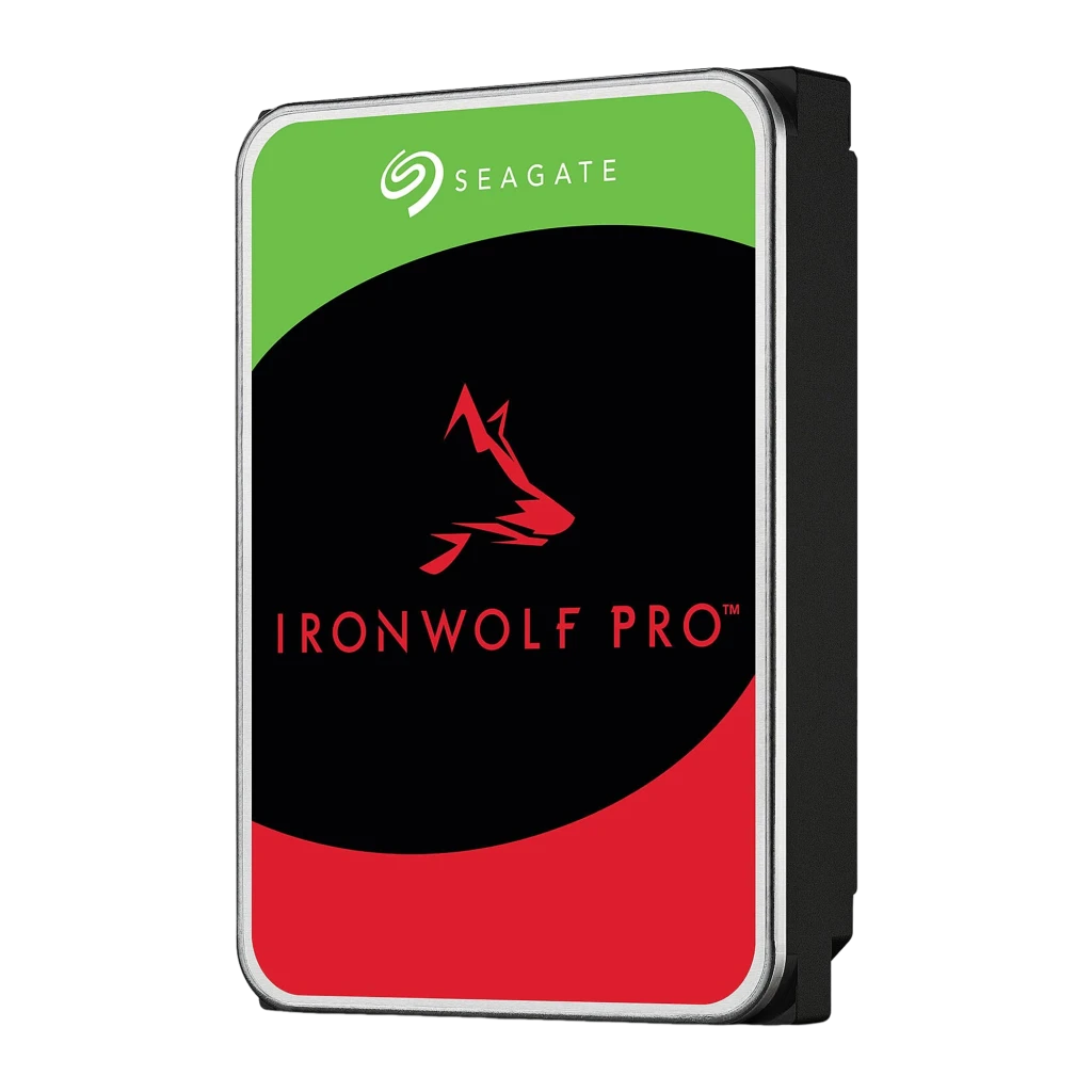 Seagate IronWolf Pro ST4000NT001 4TB, vue avant: étiquette noire avec logo loup rouge et mention 4TB - Ítem1