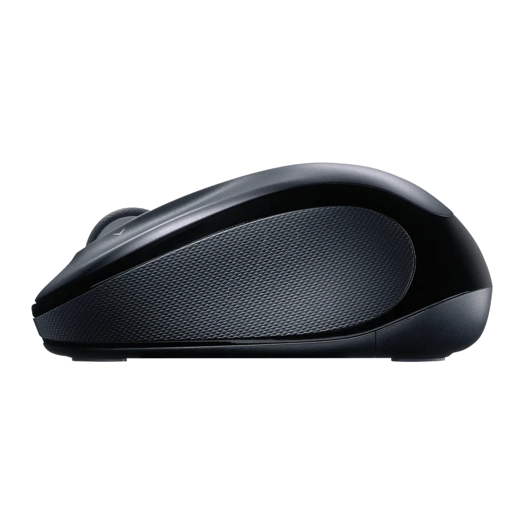 Logitech Souris M325s Sans Fil gris foncé, vue du dessus centrée: molette avec flèches latérales, LED verte et zones de - Ítem2