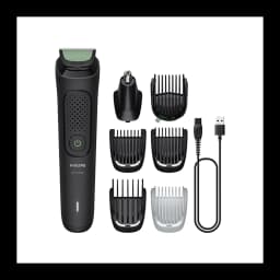 Philips Tondeuse All-in-One 3000 Series MG3935/15 noir, kit complet: tondeuse, 5 sabots, accessoire nez et câble USB