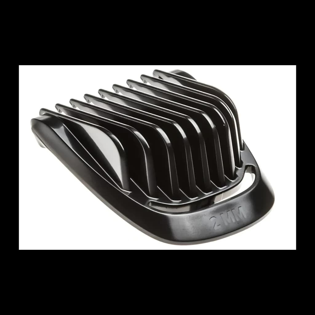 Philips Tondeuse All-in-One 3000 Series MG3935/15 Noir, accessoire: sabot peigne noir 2 mm à dents parallèles vue en angle
