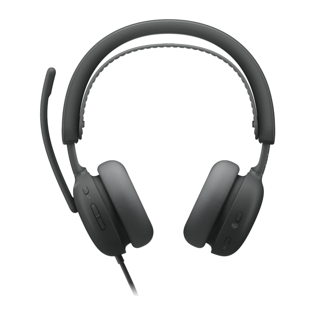 Logitech Auriculares Zone Wired 2 for Business Grafito, vista en ángulo: almohadilla derecha con rejilla de altavoz visible - Ítem1