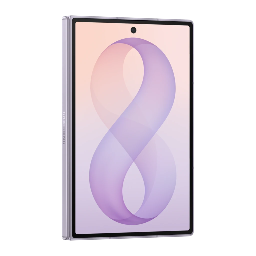 Samsung Galaxy Z Fold8 5G 256GB púrpura, vista frontal y trasera: plegable abierto, módulo de cámaras oval y pantalla - Ítem3
