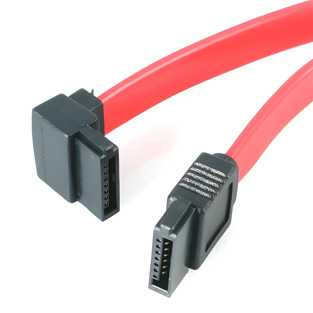 StarTech.com Cable SATA 45cm Rojo, vista frontal: cable plano rojo con dos conectores SATA negros rectos en ambos extremos - Ítem2