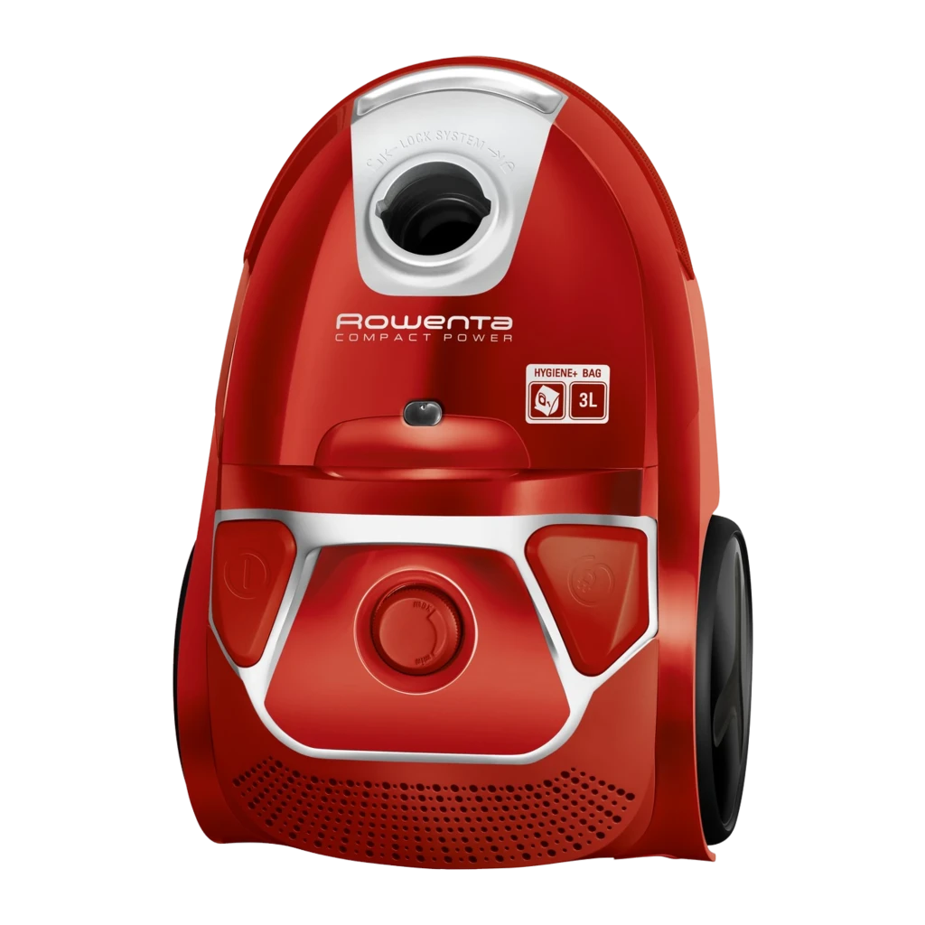 Rowenta Compact Power Parkett RO3953 Rouge, kit complet vue latérale: aspirateur avec tube télescopique, flexible, brosse - Ítem2