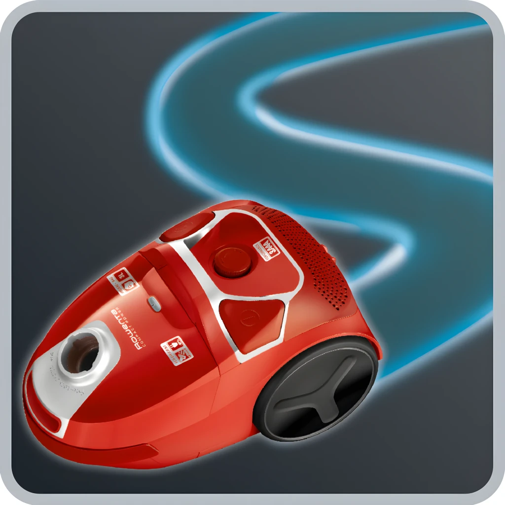 Rowenta Compact Power Parkett RO3953 Rouge, kit complet vue latérale: aspirateur avec tube télescopique, flexible, brosse - Ítem6