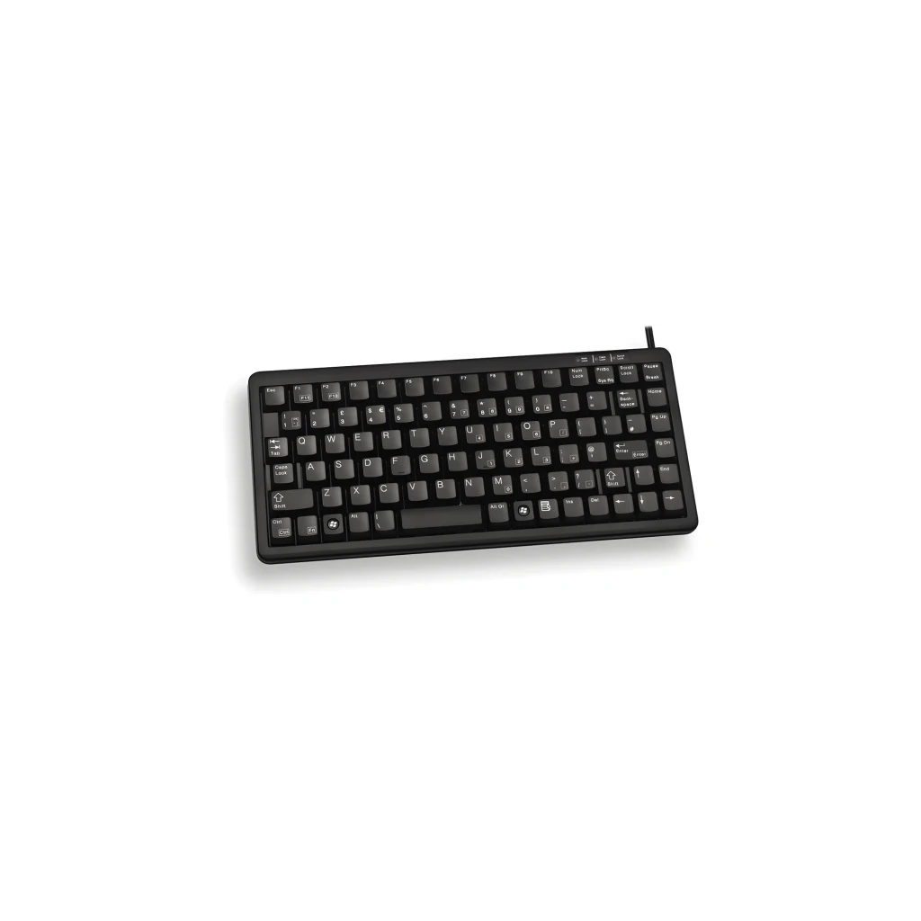 Cherry Compact Keyboard Combo USB PS/2 QWERTY ES noir, vue de dessus: disposition complète des touches et câble en coin droit - Ítem3