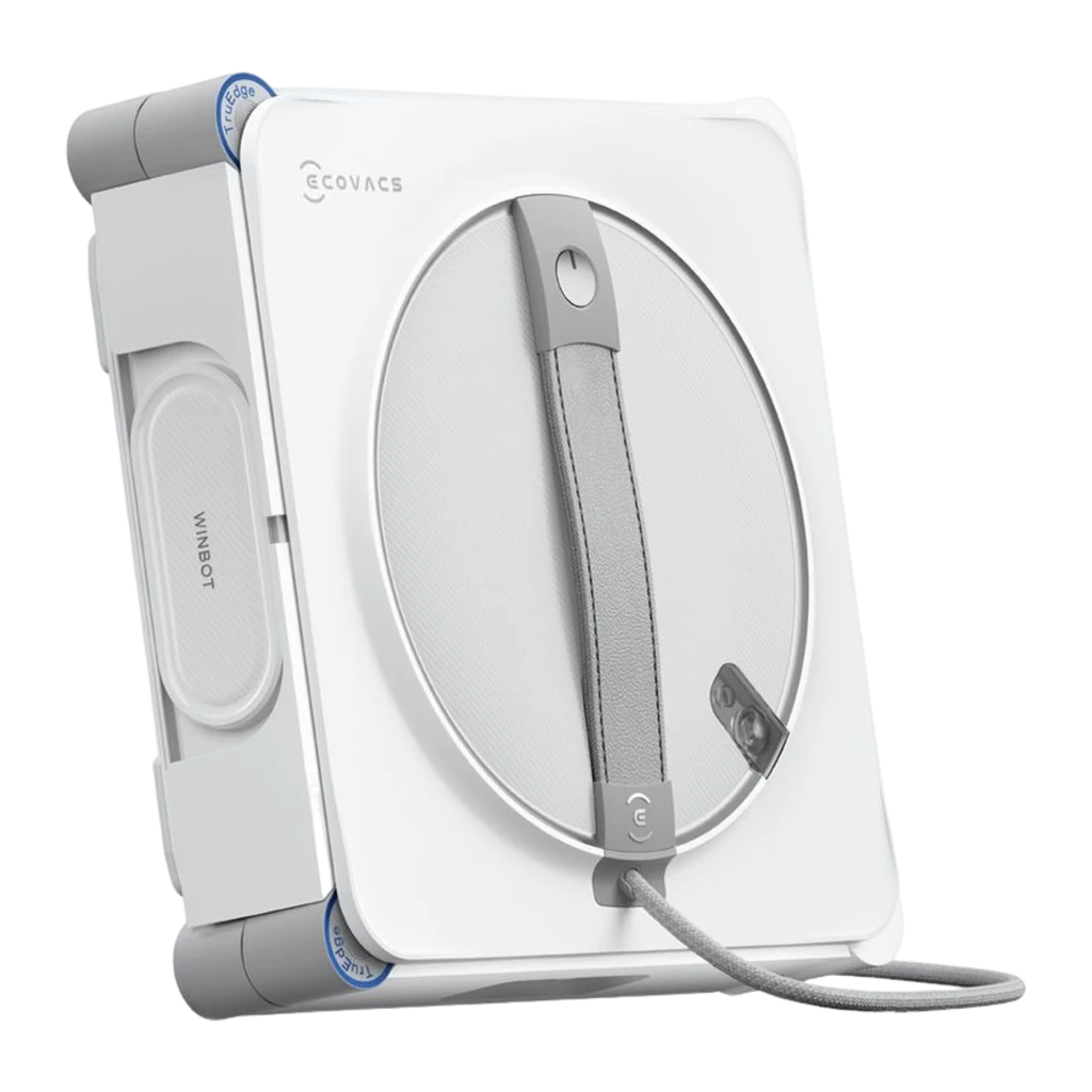 Ecovacs Winbot W2S Omni blanc, kit vue latérale: station de base et robot lave-vitres de face avec pad circulaire argenté - Ítem3