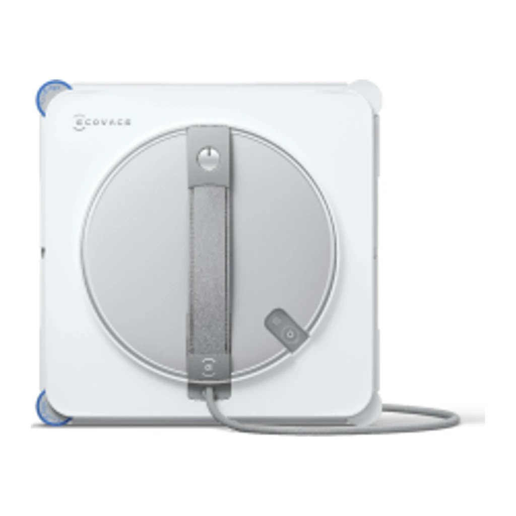 Ecovacs Winbot W2S Omni blanc, kit vue latérale: station de base et robot lave-vitres de face avec pad circulaire argenté - Ítem2