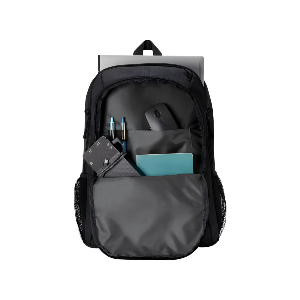HP Sac à dos Prelude Pro Recycle Top Load 15.6 gris charbon, vue avant: poche frontale zippée, logo HP et poches latérales - Ítem2