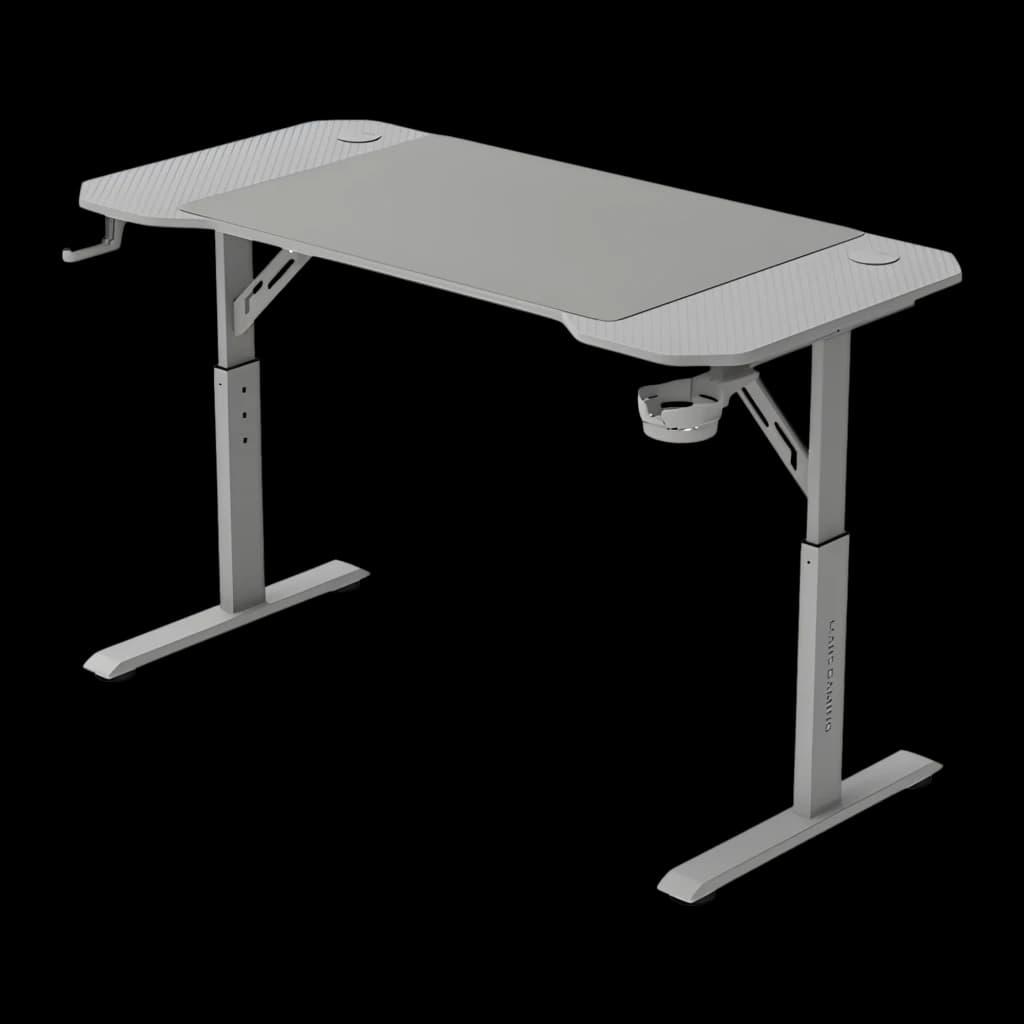 Mars Gaming Mesa Gaming MGD-ERGO120 120x60cm Blanco, vista lateral: superficie texturizada, patas regulables, portavasos y