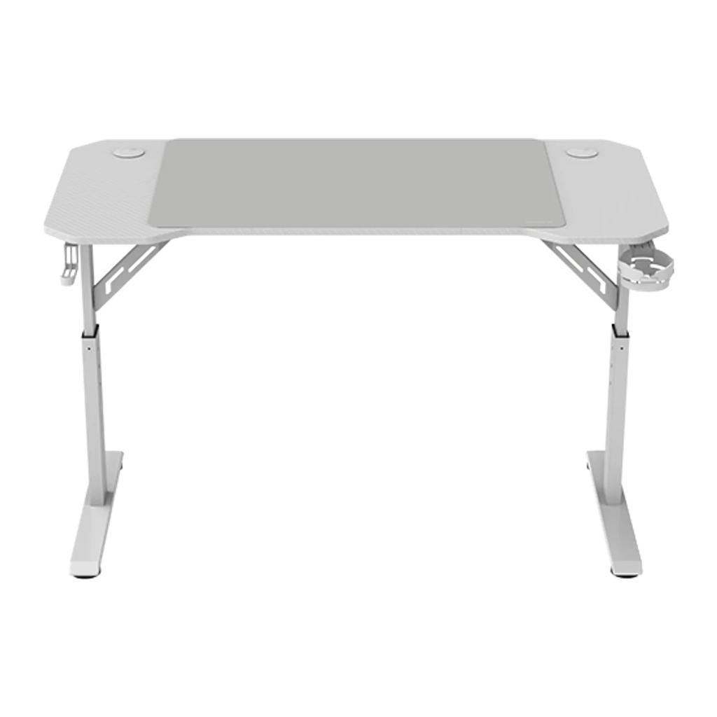 Mars Gaming Mesa Gaming MGD-ERGO120 120x60cm Branco, vista lateral: superfície texturizada, pernas reguláveis, porta-copos e - Item1