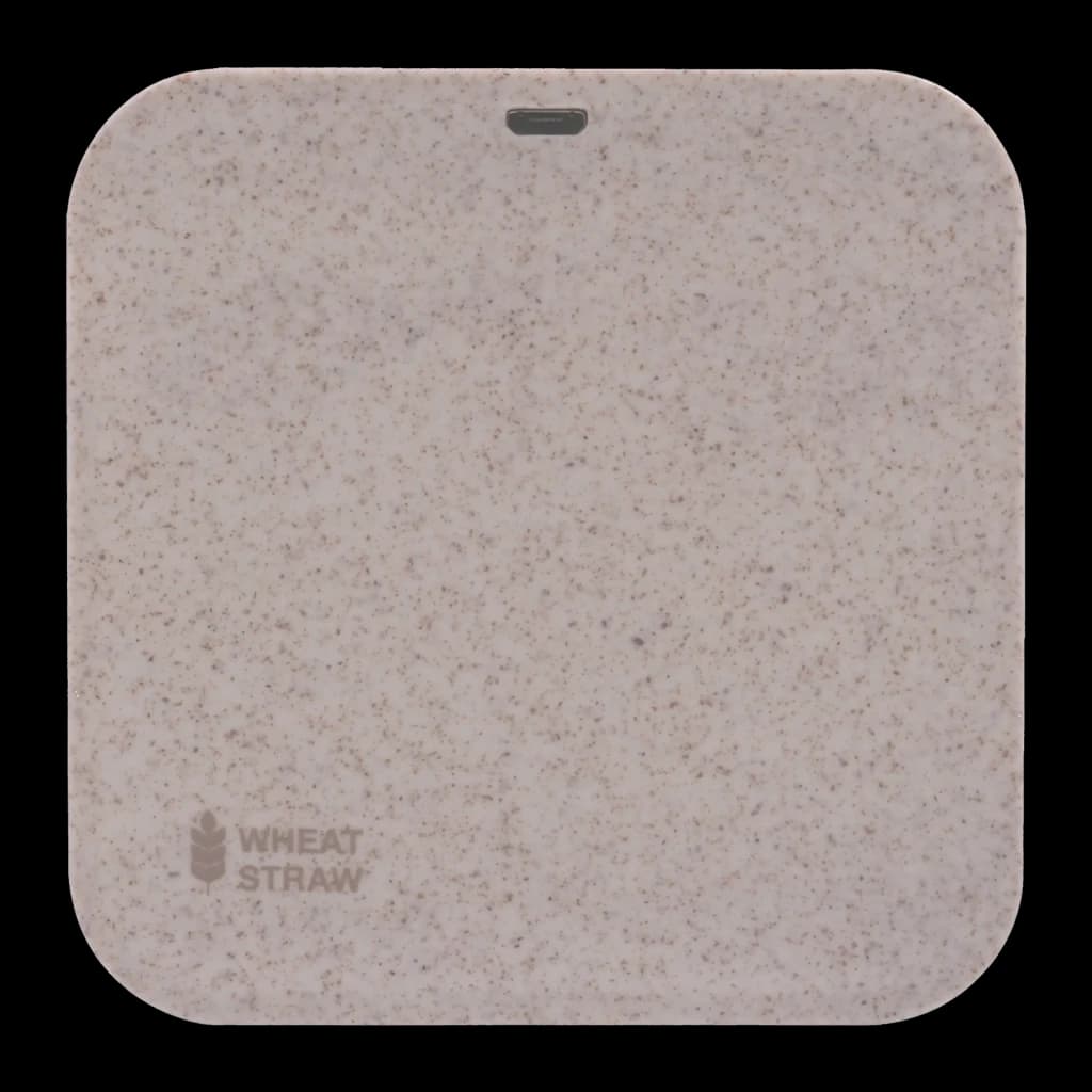 Mars Gaming MS-ECO Ecologic BT 5.1 Bamboo gris, vista trasera: textura wheat straw, puerto de carga y logo Wheat Straw