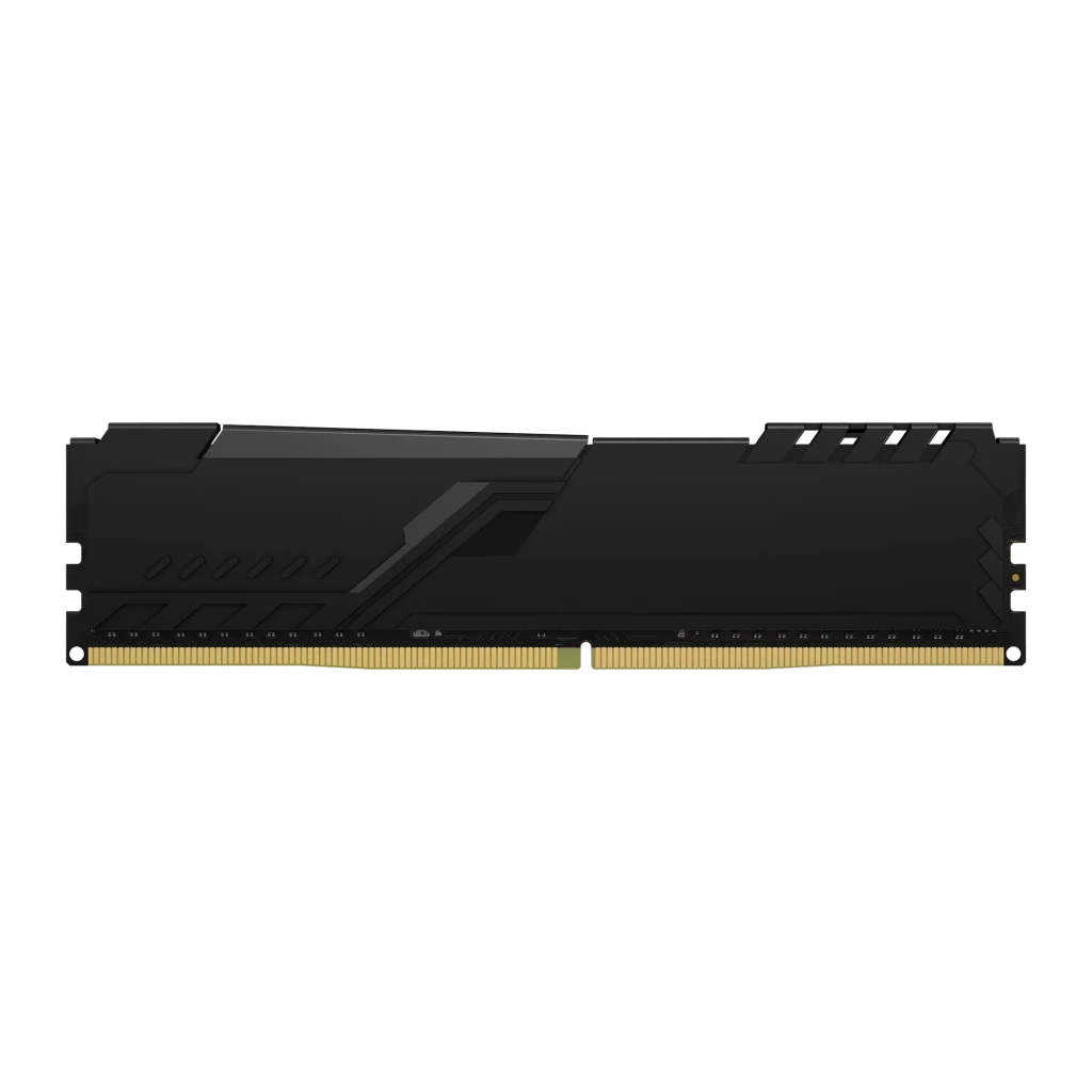 Kingston Fury Beast DDR4 64GB preto, vista em perspectiva: kit 2 módulos com dissipador preto, logos FURY BEAST e contatos - Item3