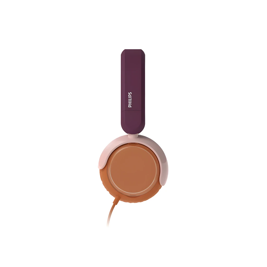 Philips TAK2000MP/00 auriculares niños púrpura, vista lateral: diadema púrpura, almohadillas rosa y marrón con cable - Ítem3