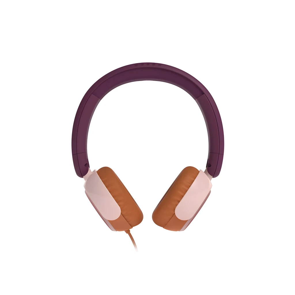 Philips TAK2000MP/00 auriculares niños púrpura, vista lateral: diadema púrpura, almohadillas rosa y marrón con cable - Ítem4