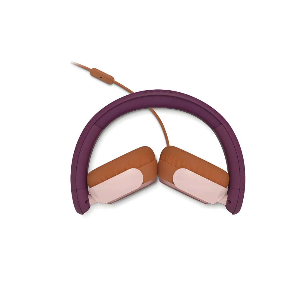Philips TAK2000MP/00 auriculares niños púrpura, vista lateral: diadema púrpura, almohadillas rosa y marrón con cable - Ítem5