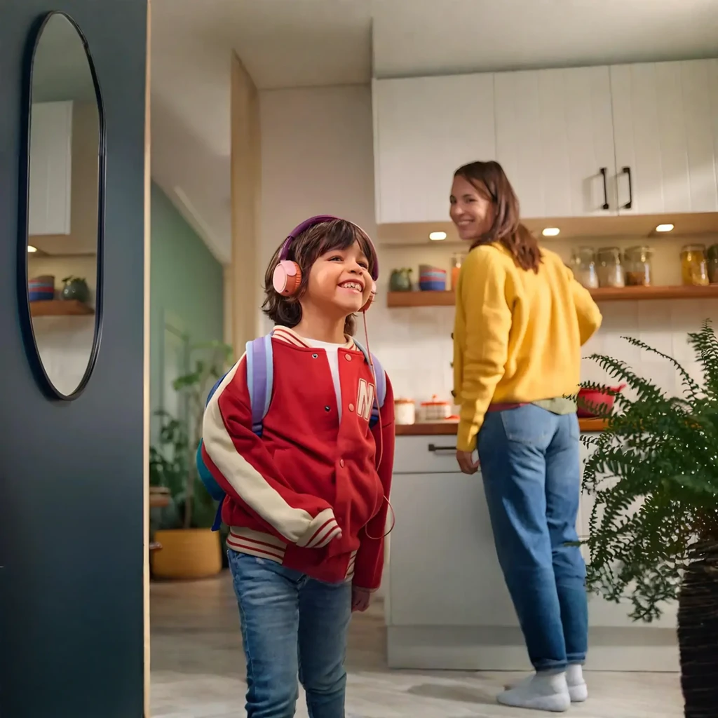 Philips TAK2000MP/00 auriculares niños púrpura, vista lateral: diadema púrpura, almohadillas rosa y marrón con cable - Ítem7