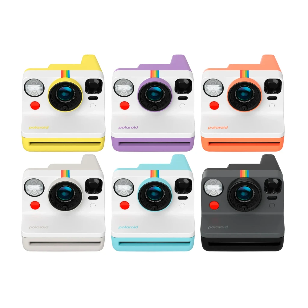 Polaroid Now Generation 3 Blanco, vista frontal: objetivo autofocus, flash, botón rojo y ranura de salida de fotos - Ítem8
