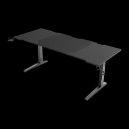 Genesis Mesa Gaming Holm Modular 180 RGB Negro 180x75 cm, vista en perspectiva: uniones modulares del tablero y patas