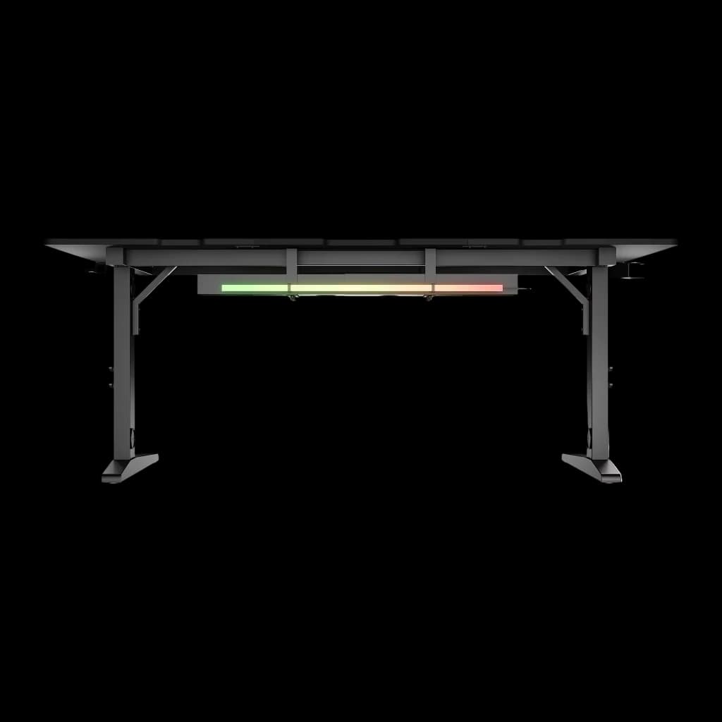 Genesis Mesa Gaming Holm Modular 180 RGB Negro 180x75 cm, vista trasera inferior: iluminación RGB multicolor bajo el tablero