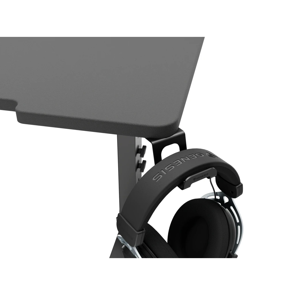 Genesis Mesa Gaming Holm Modular 180 RGB Preto 180x75 cm, vista frontal: tampo modular, porta-copos e gancho para - Item4
