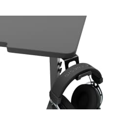 Genesis Mesa Gaming Holm Modular 180 RGB Negro 180x75cm, detalle: soporte auriculares integrado en pata metálica negra con