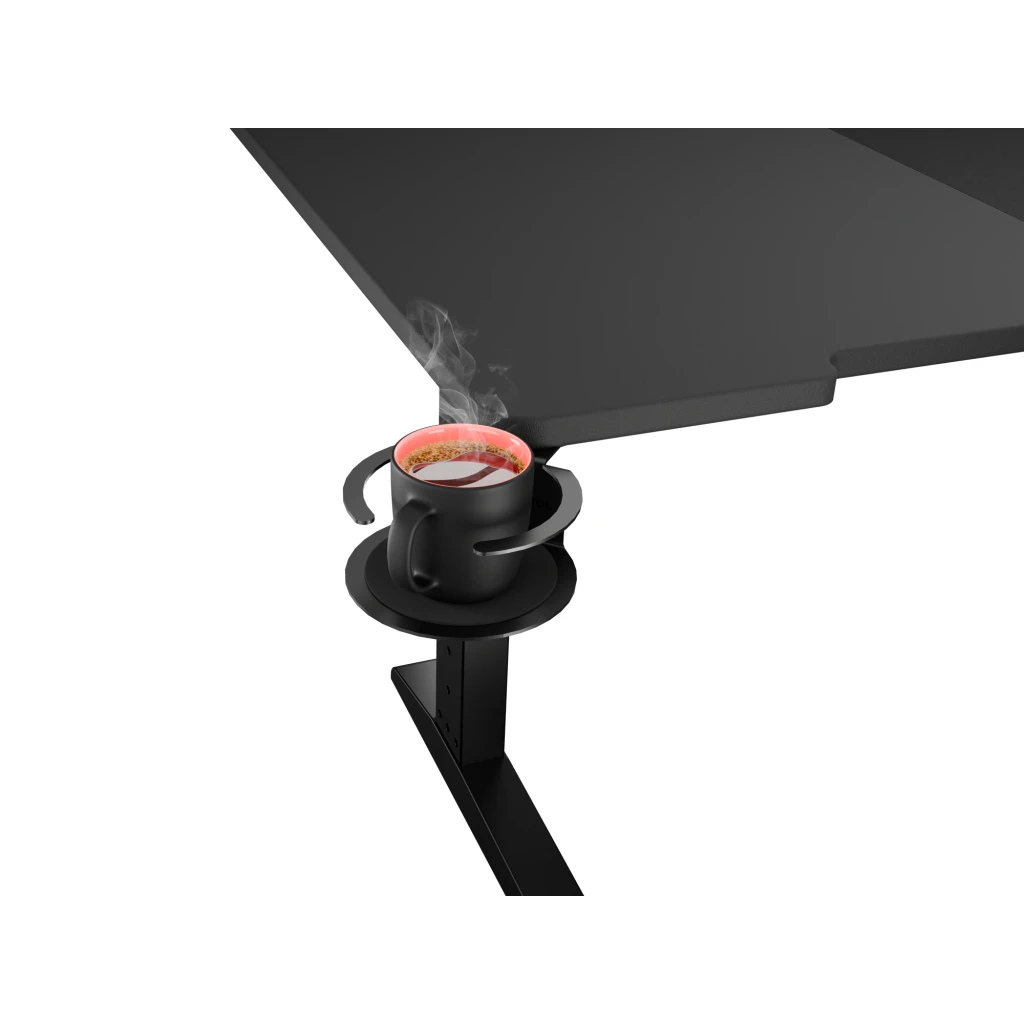 Genesis Mesa Gaming Holm Modular 180 RGB Preto 180x75 cm, vista frontal: tampo modular, porta-copos e gancho para - Item5