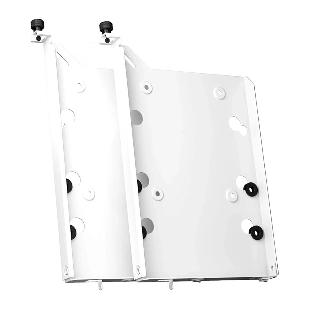 Fractal Design Kit de bandejas HDD Type A Blanco, vista frontal: dos bandejas blancas con orificios de montaje y tornillos - Ítem1