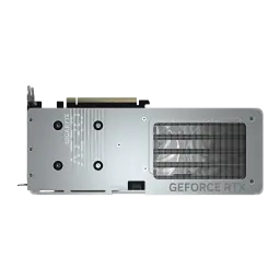 Gigabyte GeForce RTX 5060 Ti Aero OC 8GB blanca, vista trasera: backplate plateado con logo AERO grabado y ventana de
