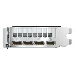Gigabyte GeForce RTX 5060 Ti Aero OC 8GB Blanca, panel de E/S: 3 puertos DisplayPort y 1 HDMI en bracket plateado