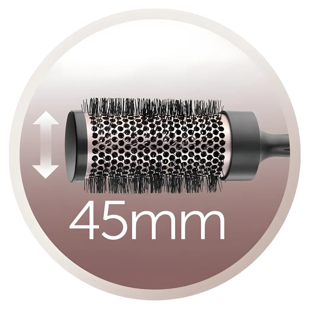 Remington D5706 Curl & Straight Confidence Preto Ouro rosado, detalhe: cabeça escova redonda 45mm com cerdas e barril