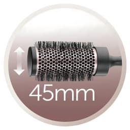 Remington D5706 Curl & Straight Confidence Preto Ouro rosado, detalhe: cabeça escova redonda 45mm com cerdas e barril