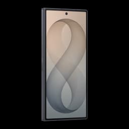 Samsung Galaxy Z Fold8 Ultra 5G 256GB Grafite, vista frontal em ângulo: ecrã ligado com papel de parede abstrato e câmara