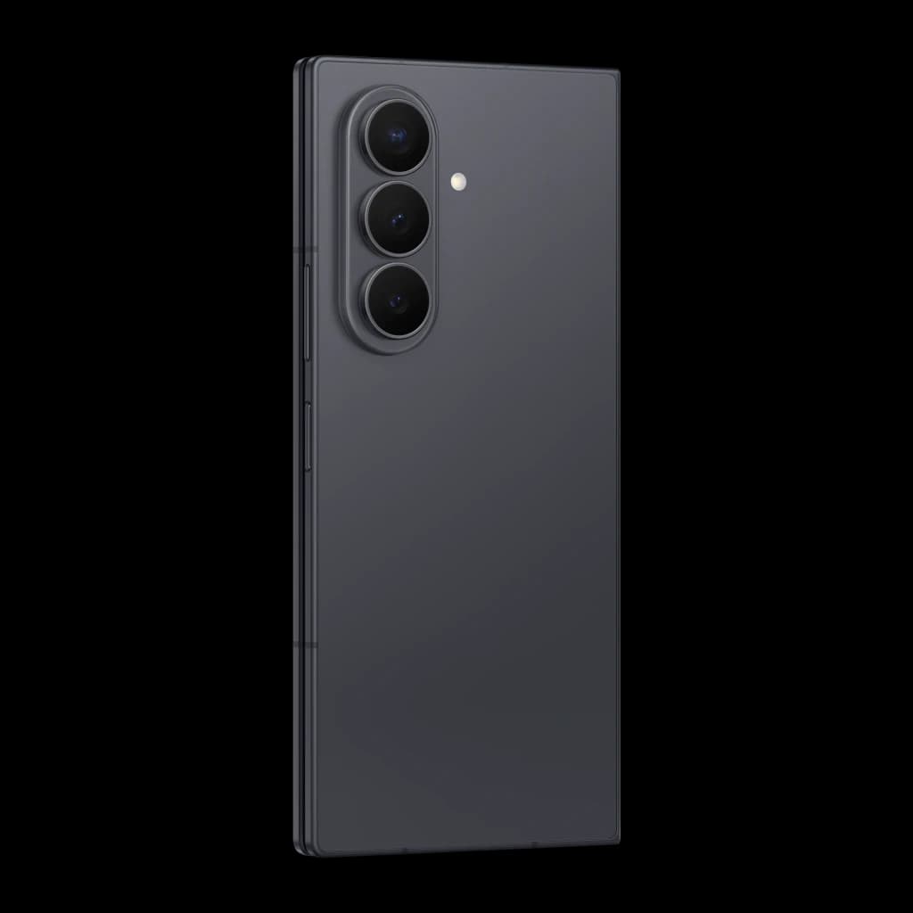 Samsung Galaxy Z Fold8 Ultra 5G 256GB Grafite, vista traseira em ângulo: módulo de tripla câmera e dobradiça lateral