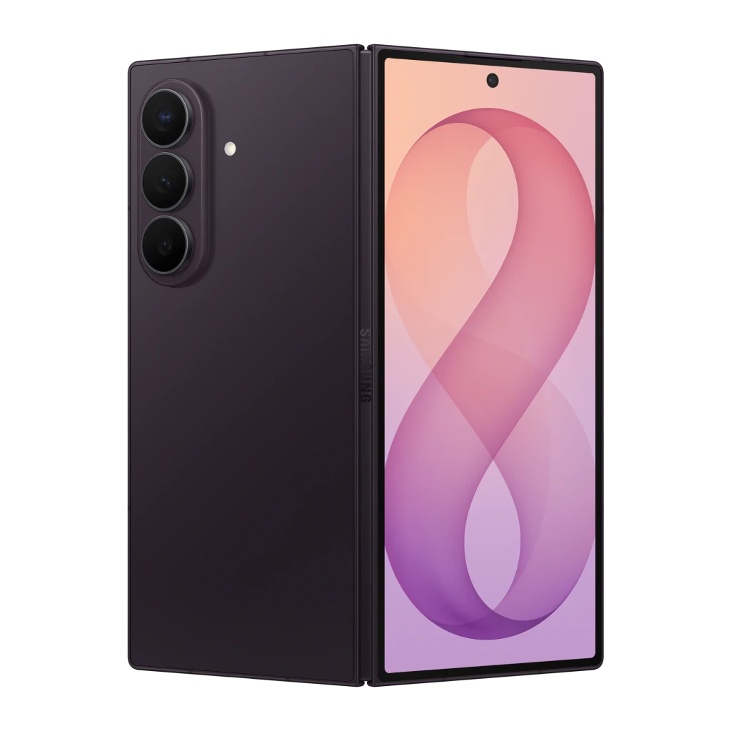 Samsung Galaxy Z Fold8 Ultra 5G 256GB Violeta Nocturno, vista frontal y trasera: módulo de cámaras triple y pantalla - Ítem1