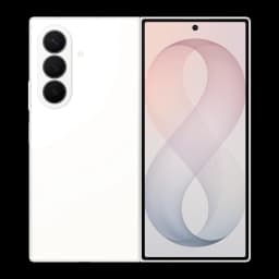 Samsung Galaxy Z Fold8 Ultra 5G 256GB Creme, vista traseira e frontal: módulo de tripla câmera e ecrã exterior aberto