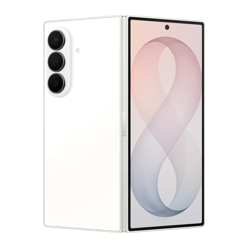 Samsung Galaxy Z Fold8 Ultra 5G 256GB Crema, vista frontal y trasera: plegable abierto, módulo de 3 cámaras y pantalla con - Ítem7