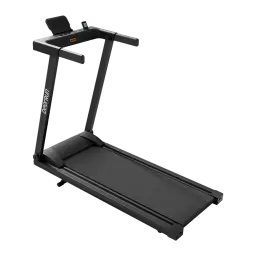 DeerRun A1 Urban tapis de course compact et pliant, cadre noir épuré, console avec support appareil, bande large, hauteur 176 mm et inclinaison 6%