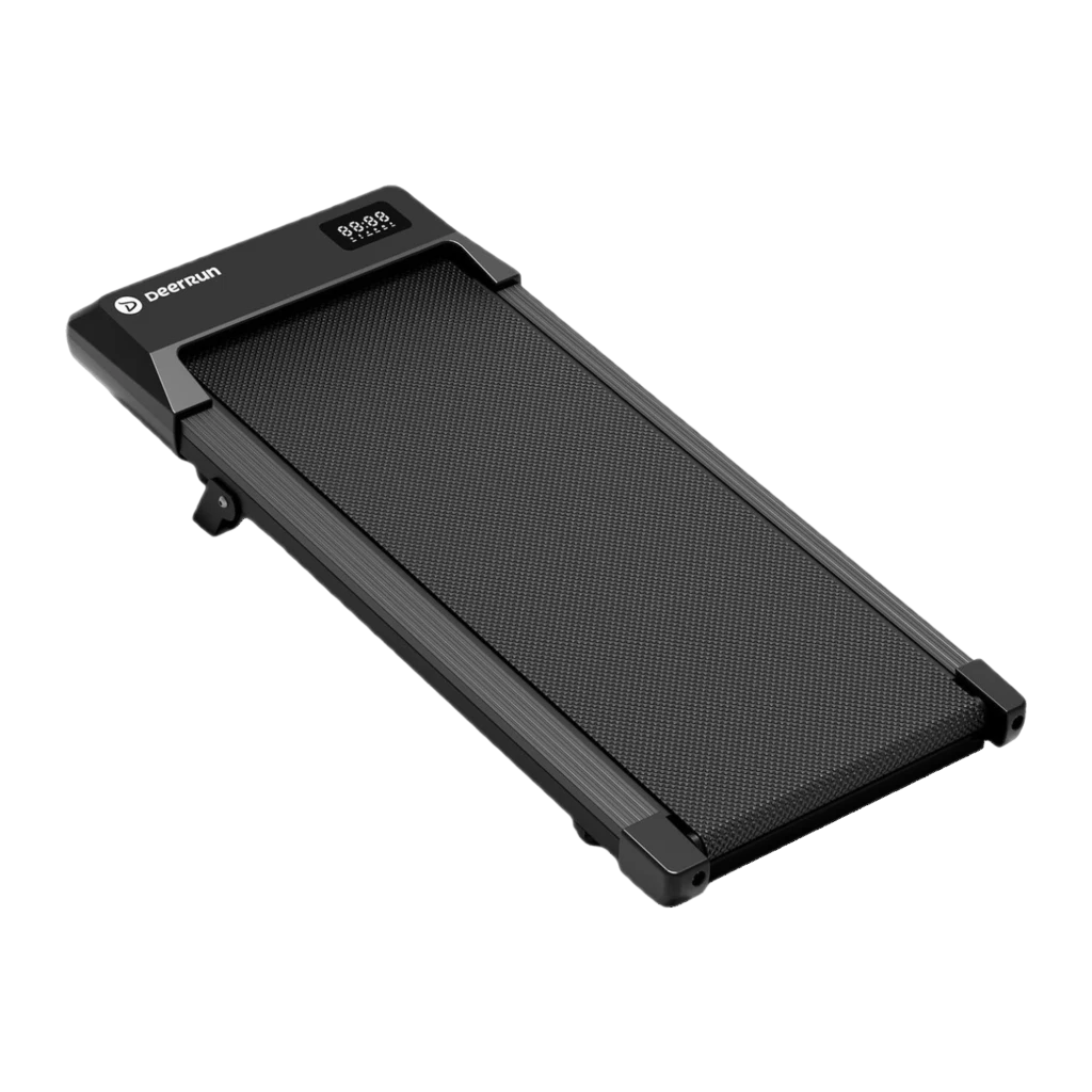 DeerRun A1 Urban cinta plegable negra con panel digital, soporte para dispositivo, barandillas rectas y base compacta de 176 mm con inclinación de 6% - Ítem1