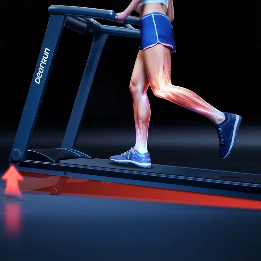 Cinta de correr Deerrun A1 Pro Move+ plegable negra con pantalla digital, soporte para dispositivo, barandales rectos y banda ancha; velocidad 12 km/h, - Ítem8