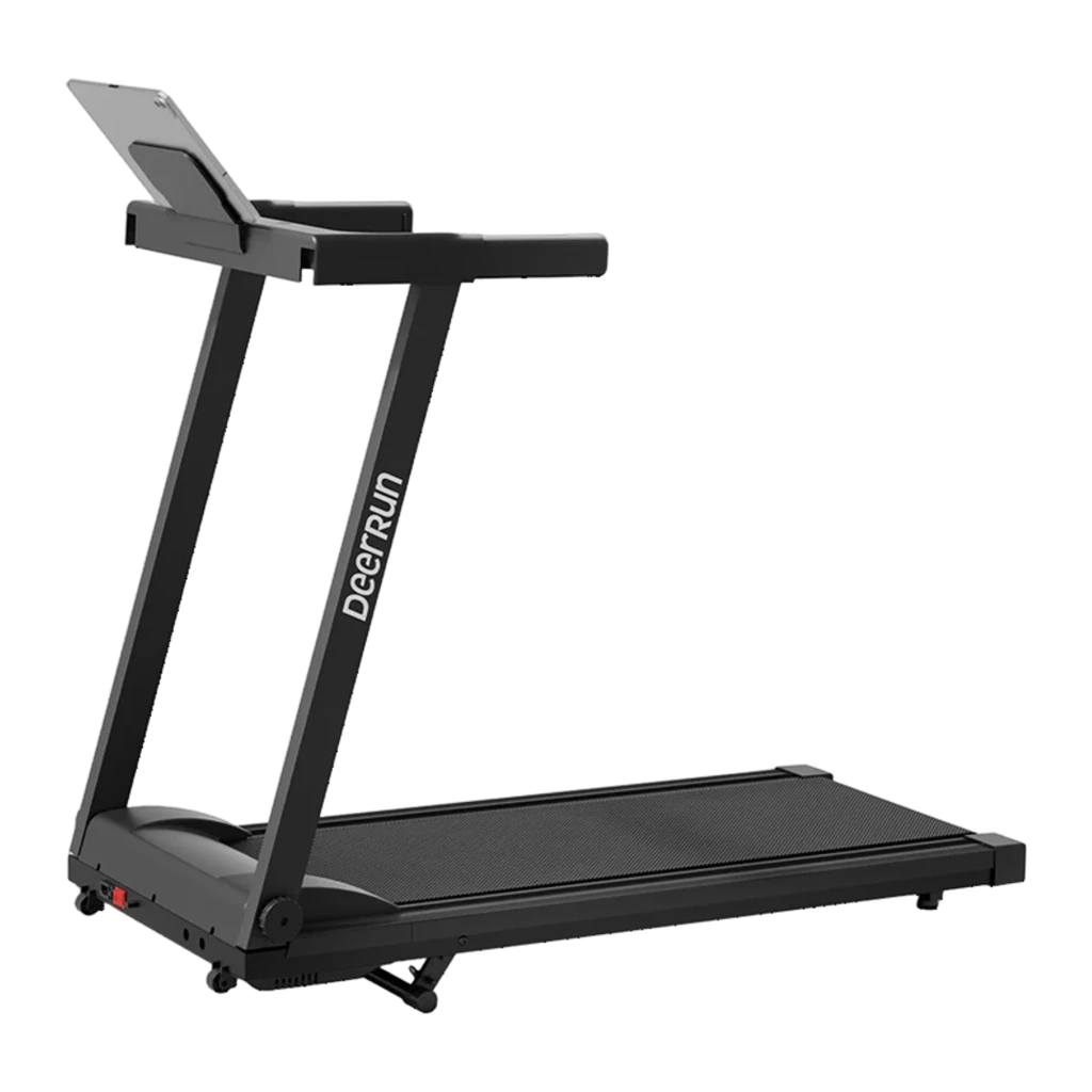 Cinta de correr Deerrun A1 Pro Move+ plegable negra con pantalla digital, soporte para dispositivo, barandales rectos y banda ancha; velocidad 12 km/h, - Ítem9