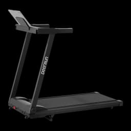 Tapis de course Deerrun A1 Pro Move+ pliable, cadre noir mince, console inclinée, main courante épurée, surface de course antidérapante, vitesse 12 km/h,